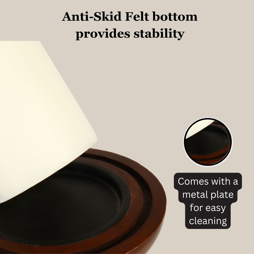 Wooden Candle Stands Curvy with Glass Hurricane