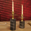 Black Marble Candle Stand, Set of 2