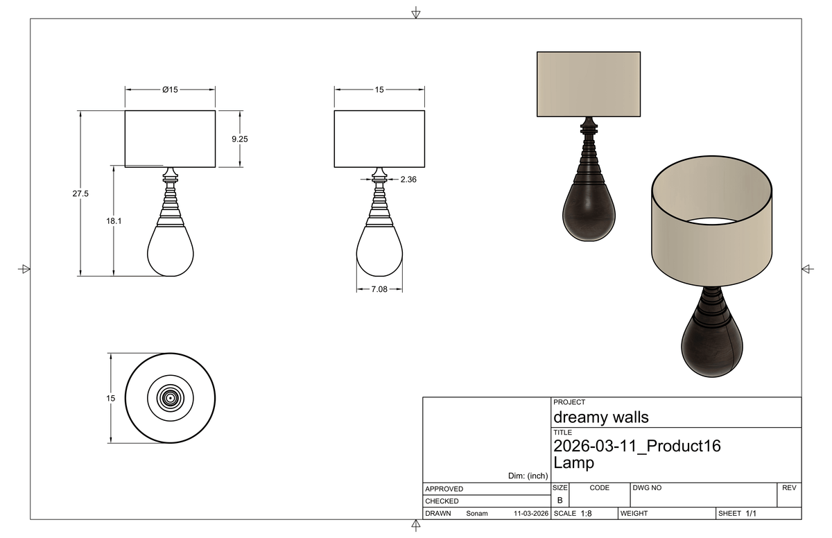 Studio CAD drawing of Accent Table Lamp