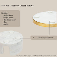 Gold rim marble coaster — thumbnail