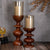 Wooden Candle Stands Curvy with Glass Hurricane