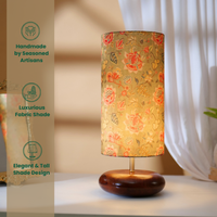 Mango Wood Table Lamp, Persian Flowers Shade - RIO Collection — thumbnail