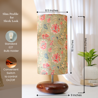 Mango Wood Table Lamp, Persian Flowers Shade - RIO Collection — thumbnail
