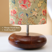 Mango Wood Table Lamp, Persian Flowers Shade - RIO Collection — thumbnail