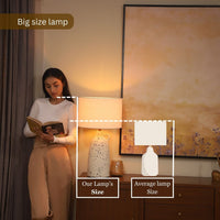 Terracotta White Handle Table Lamp, view 4 — thumbnail