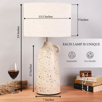 Terracotta White Handle Table Lamp, view 5 — thumbnail