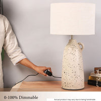 Terracotta White Handle Table Lamp, view 6 — thumbnail