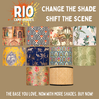 Mango Wood Table Lamp, Lily Leaves Mango Silk Shade - RIO Collection — thumbnail