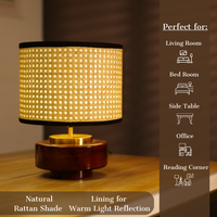 Mango Wood Table Lamps shade - RIO Collection — thumbnail
