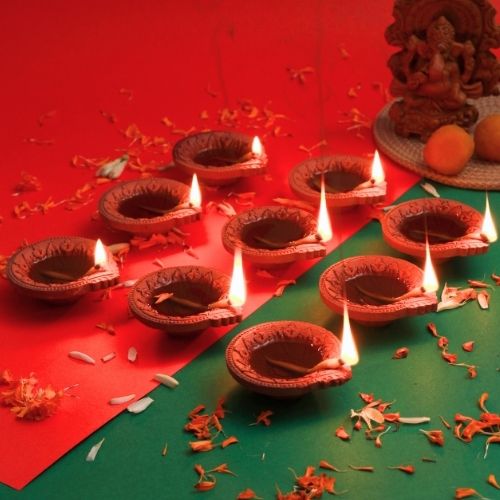 Terracotta Diya Set of 9