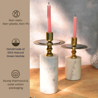 White Marble Candle Stand, Set of 2 — thumbnail