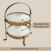 Two-tiered vintage-style metal organizer  — thumbnail