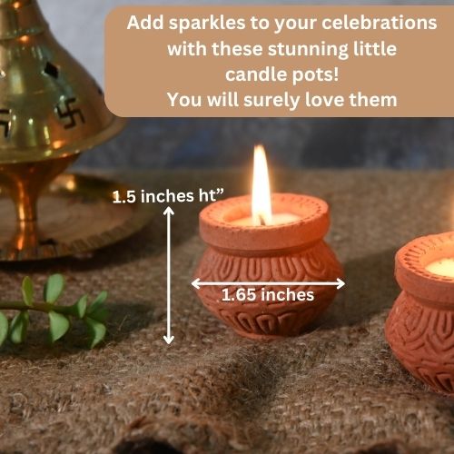 Terracotta Candle Pots Set of 12