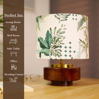 Mango Wood Table Lamps shade, Green Tropical Mango Silk Shade - RIO Collection — thumbnail