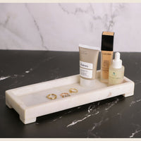 Handcrafted Marble Tray for Vanity, Bathroom & Home Decor — thumbnail