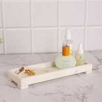 Handcrafted Marble Tray for Vanity, Bathroom & Home Decor — thumbnail