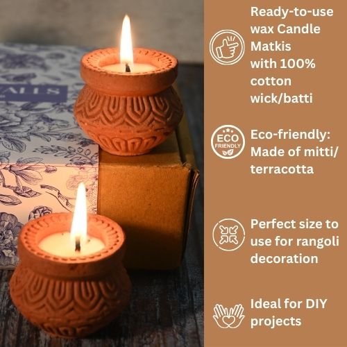 Terracotta Candle Pots Set of 12