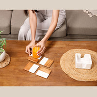 Marble-Acacia Wood Square Coasters — thumbnail