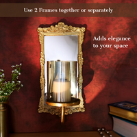 Gold Mirror Candle Sconce, Set of 2 — thumbnail