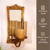 Gold Mirror Candle Sconce, Set of 2 — thumbnail