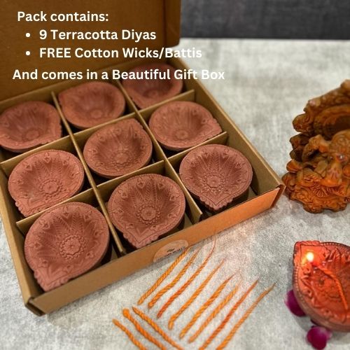 Terracotta Diya Set of 9