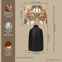 Black Metal Table Lamp, Jungle Tales Shade - RIO Collection — thumbnail