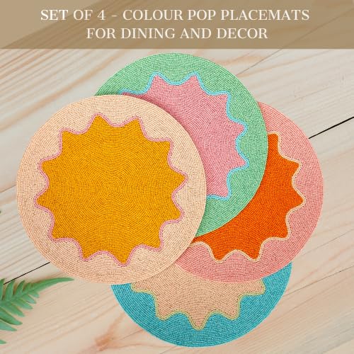 Colour Pop Beaded Placemats 14" (Set of 4)