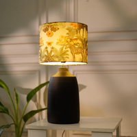 Black Metal Table Lamp, Jungle Tales Shade - RIO Collection — thumbnail