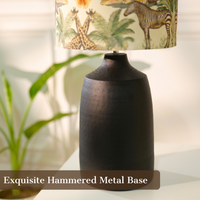Black Metal Table Lamp, Jungle Tales Shade - RIO Collection — thumbnail