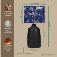 Handcrafted table lamp with Indian artwork, E27 bulb holder, anti-skid felt base, 21-inch height, and convenient switch — thumbnail