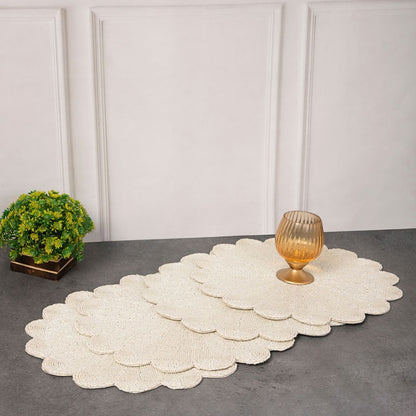 Ivory Glass Beads Floral Placemats