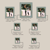 Wooden Green-Gold Distressed Photo Frames Set of 7 — thumbnail