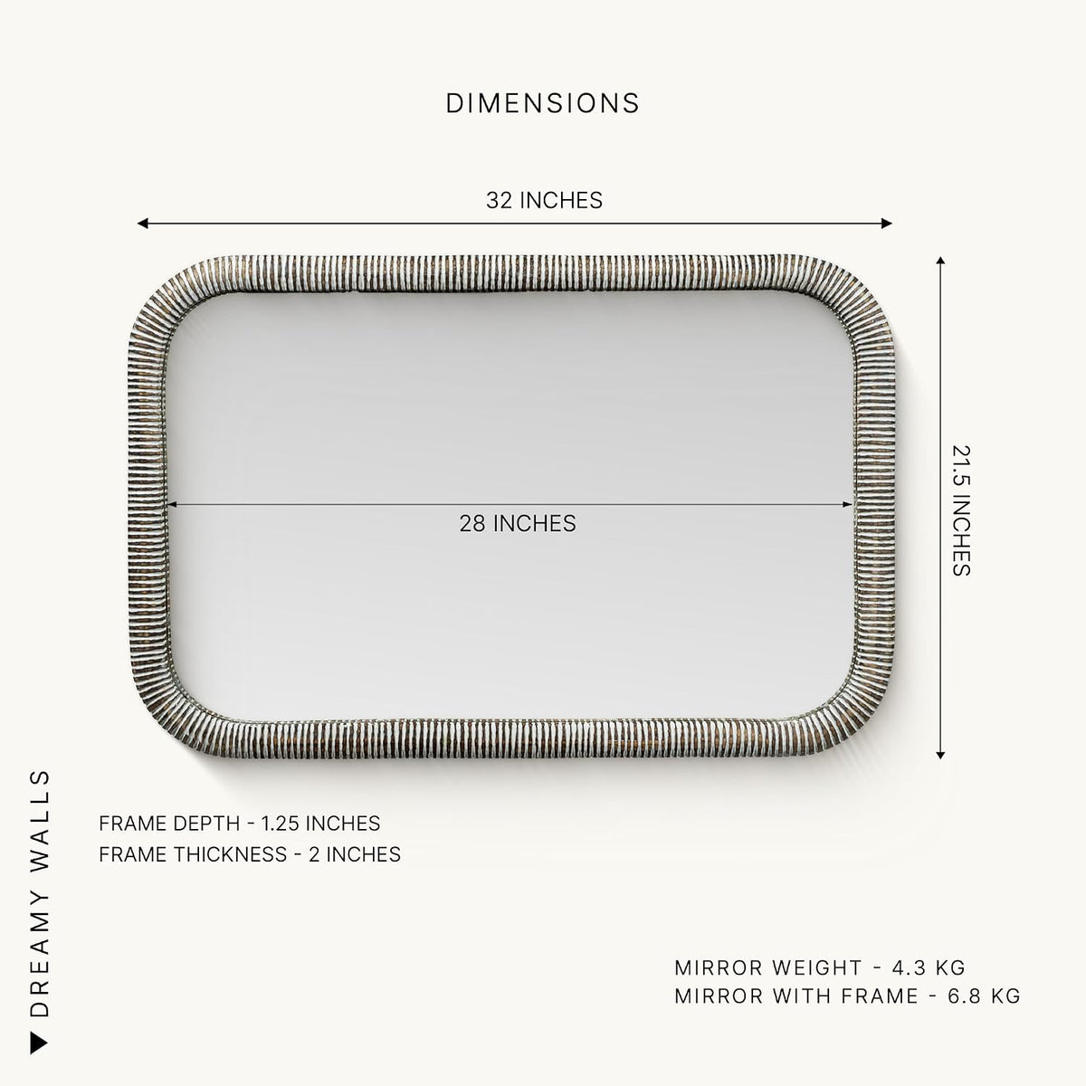 Kora Curve Striped Mirror