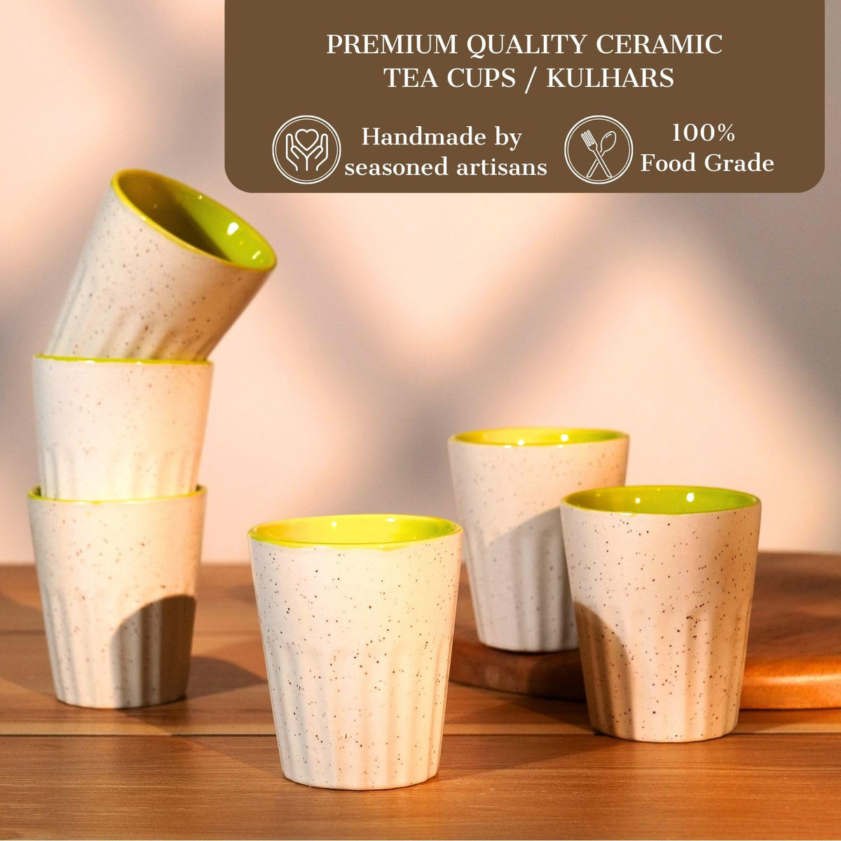 Ceramic Kulhad Cups Set of 6 (120 ml)