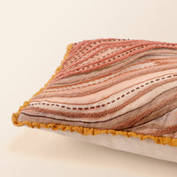 ZANSKAR Oblong Cushion, Aari, 12 x 20 Inch, Rust, Earth Series — thumbnail
