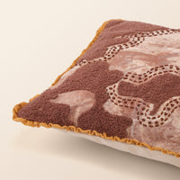 MIKIR Oblong Cushion, Aari, 12 x 20 Inch, Mocha, Earth Series — thumbnail