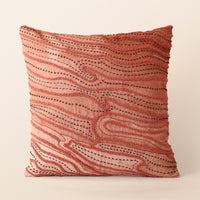 VINDHYA Square Cushion, Aari, 18 x 18 Inch, Rust, Earth Series — thumbnail