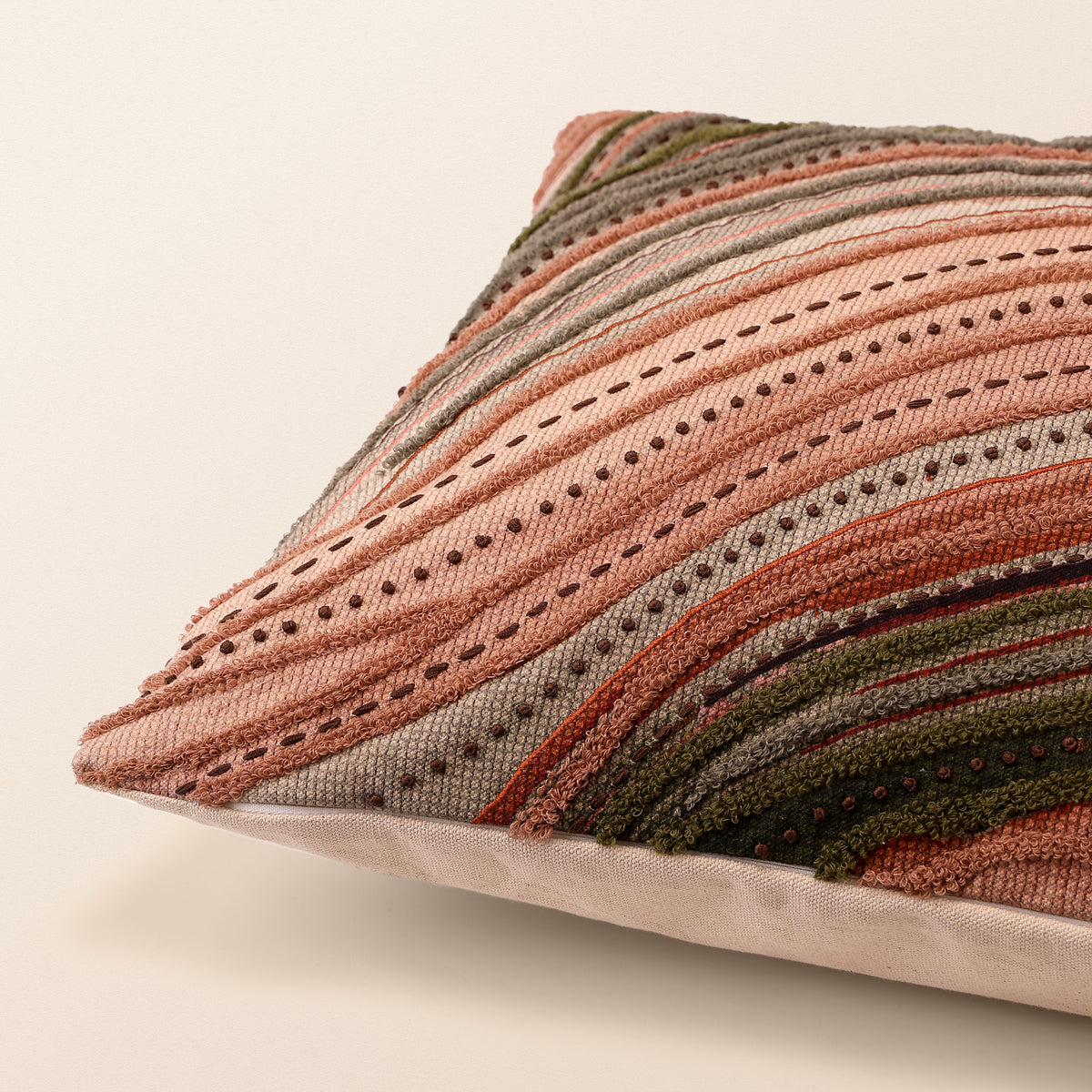 CANYON Square Cushion, Aari, 18 x 18 Inch, Rust, Earth Series