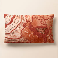 GRANITE Oblong Cushion, Aari, 12 x 20 Inch, Rust, Earth Series — thumbnail