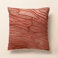 VINDHYA Square Cushion, Aari, 18 x 18 Inch, Rust, Earth Series — thumbnail