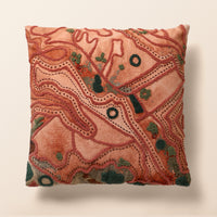 CANYON Square Cushion, Aari, 18 x 18 Inch, Rust, Earth Series — thumbnail