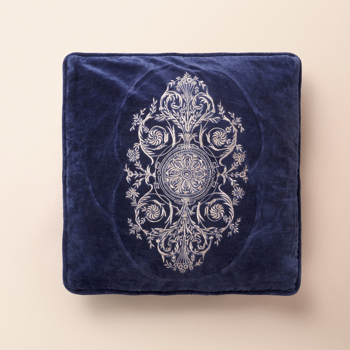 GIRIH Square Cushion, Patchwork, 18 x 18 Inch, Blue, Persian Mosaic