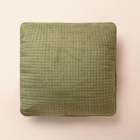 SAHAR Square Cushion, Quilted, 18 x 18 Inch, Sage, Romantic Vintage — thumbnail