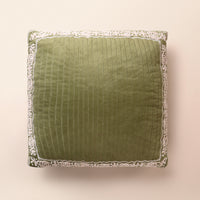 MAHNOOR III Square Cushion, Dori, 18 x 18 Inch, Sage — thumbnail