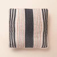 CIREL Square Cushion, Kantha, 18 x 18 Inch, Ivory, Classic Monochromes — thumbnail