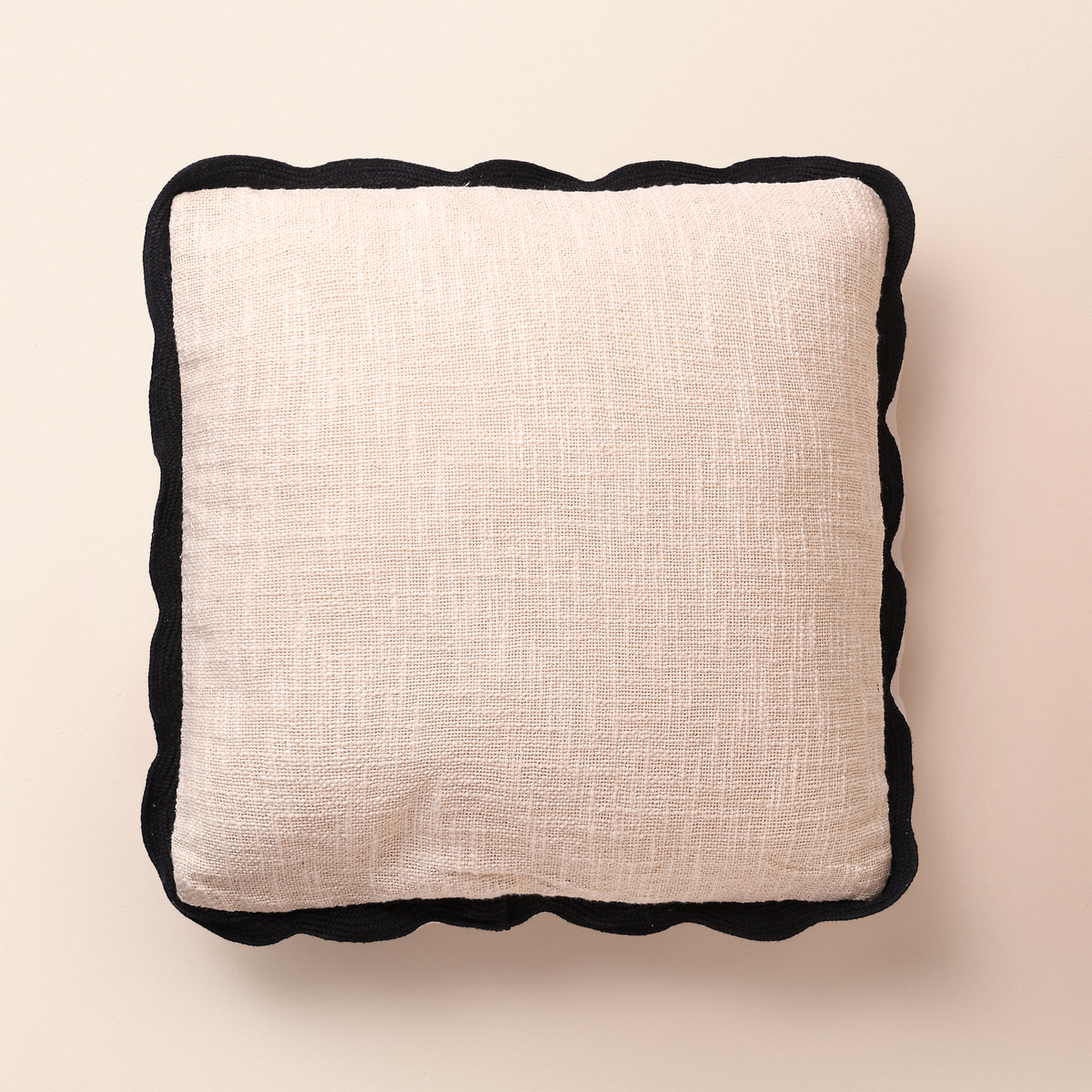 VALEN Square Cushion, Kantha, 18 x 18 Inch, Ivory, Classic Monochromes