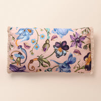 KALI Oblong Cushion, Embroidery, 12 x 20 Inch, Blush, Botanical Bloom — thumbnail