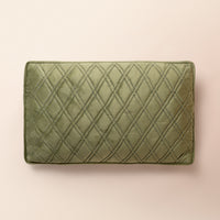 SAHAR Oblong Cushion, Quilted, 12 x 20 Inch, Sage, Romantic Vintage — thumbnail