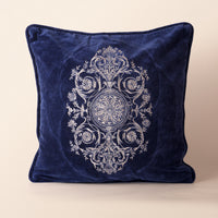 GIRIH Square Cushion, Patchwork, 18 x 18 Inch, Blue, Persian Mosaic — thumbnail