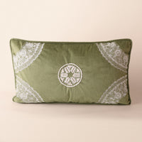 SUKOON Oblong Cushion, Dori, 12 x 20 Inch, Sage, Romantic Vintage — thumbnail